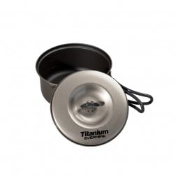 Titanium Non-Stick Pot 0,6L mit Deckel daneben