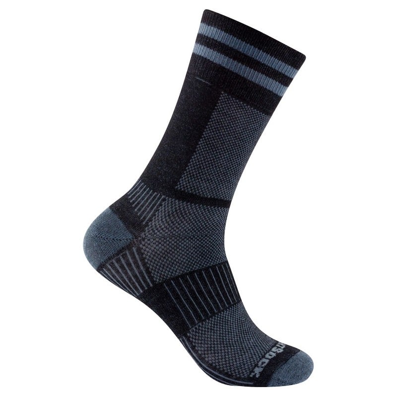 Wrightsocke Coolmesh II Crew Socke Black Grey doppellagige Wandersocken Wrightsocke Coolmesh II Crew Socke Black Grey doppellagige Wandersocken