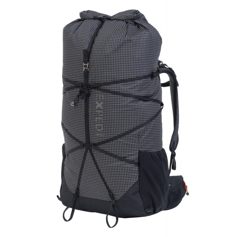 Exped Lightning 60 Rucksack Black Frontseite Exped Lightning 60 Rucksack Black Frontseite