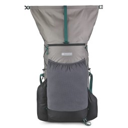 Gossamer Gear G4-20 Ultralight 42 Grau mit nach oben geöffnetem Rolltop