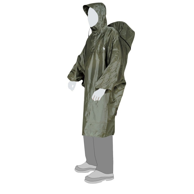 Tatonka Cape Regenponcho Oliv mit integriertem Rucksackfach