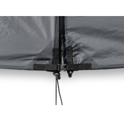 Liteway PyraOmm Duo Tarp grau mit Steckschließen zur Sicherung der Reißverschlüsse
