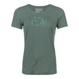 Ortovox 120 Cool Tec Leaf Logo T-Shirt Damen Arctic Grey