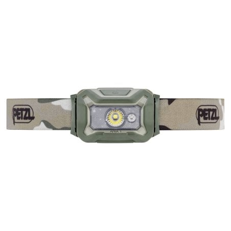 Petzl Aria 1 RGB Stirnlampe camouflage von vorne betrachtet