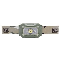 Petzl Aria 1 RGB Stirnlampe camouflage von vorne betrachtet