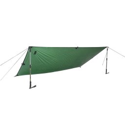 Terra Nova Competition Tarp 1 beispielhaft als Lean-To aufgebaut mit 2 Stöcken