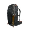 Ferrino Backpack Agile 35 black mit Trekkingstöcken außen befestigt