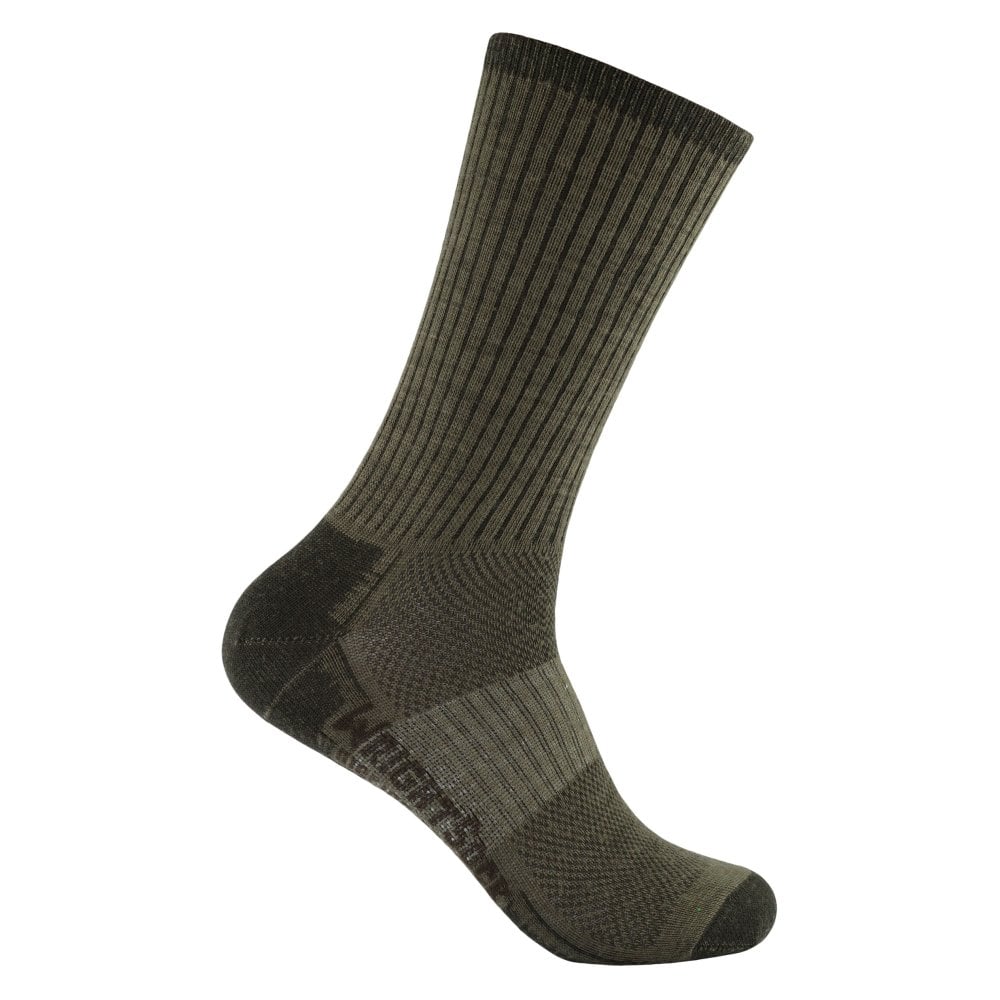 Merino Stride Crew Socke Oliv 45,5-49