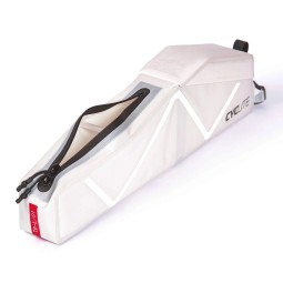 CYCLITE Top Tube Bag Large 01 Lightgrey mit geöffnetem Reißverschluss