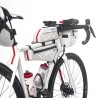 CYCLITE Frame Bag 01 Lightgrey zusammen mit anderen Taschen am Fahrrad angeordnet