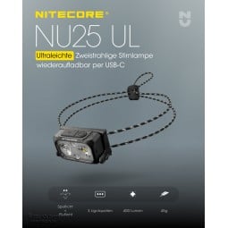 ultraleichte Nitecore NU25UL Stirnlampe