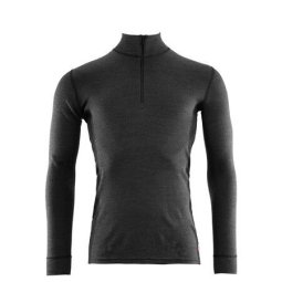 Aclima Warmwool Mock Neck Zip - Marengo / Jet Black