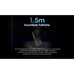 Die Nitecore CARBO10000 Powerbank besitzt eine bruchfeste Fallhöhe von 150 cm