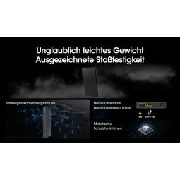 Anschlüsse und Carbongehäuse der Nitecore CARBO10000 Powerbank