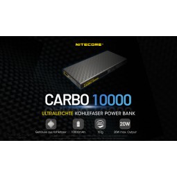 Nitecore CARBO10000 Powerbank Daten auf einen Blick
