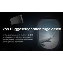 die Nitecore CARBO20000 Powerbank ist von Fluggesellschaften zugelassen