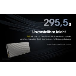 Nitecore CARBO20000 Powerbank mit geringem Eigengewicht