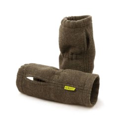 Waldkauz Pulswärmer Lodenfleece braun