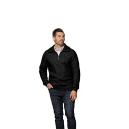 Noble Wilde Javelin Zip Neck Wollpullover Charcoal