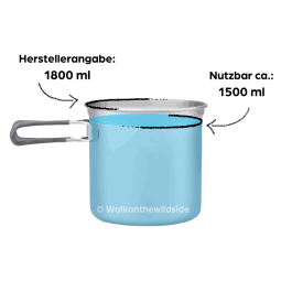 GSI Glacier Stainless Dualist Topfset mit einem nutzbaren Volumen von ca. 1500 ml