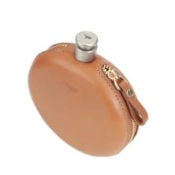 Keith Titanium Round Flask 130ml mit Lederhülle und Reißverschluss