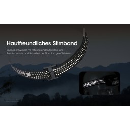 bequemes Stirnband an der Nitecore NU31 Stirnlampe