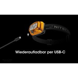 Nitecore NU31 Stirnlampe per USB Kabel aufladbar