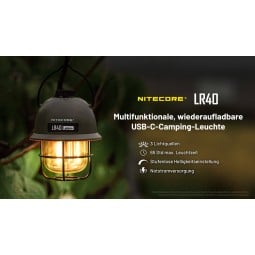 Features der Nitecore LR40 Laterne mit Powerbankfunktion im Überblick