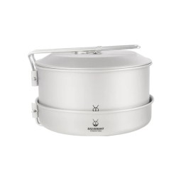 Beide Teile im SilverAnt 2350ml Camping Pot and Pan Set lassen sich ineinander nesten