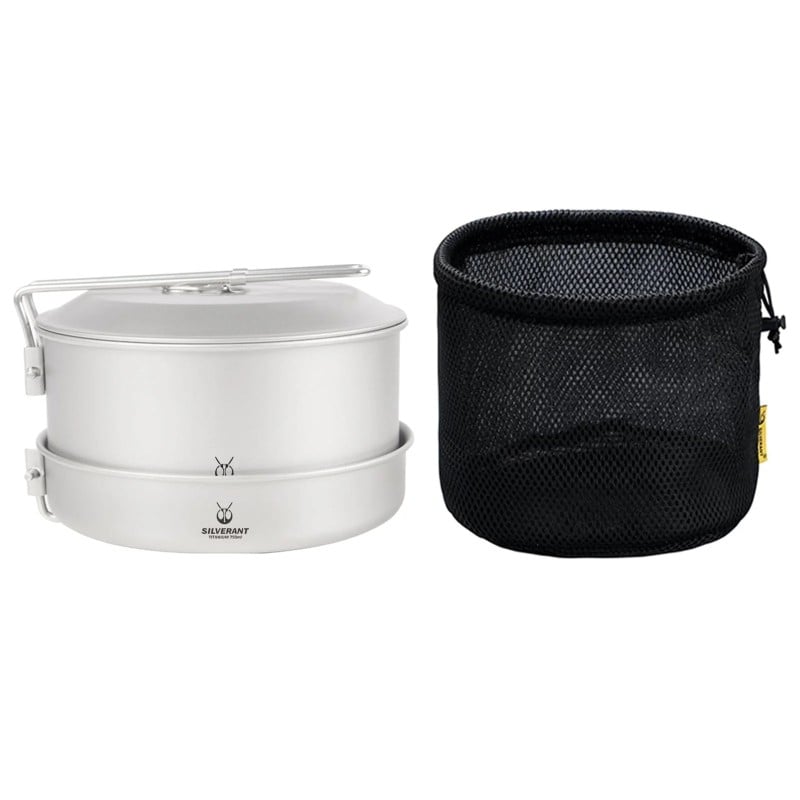 SilverAnt 2350ml Camping Pot and Pan Set SilverAnt 2350ml Camping Pot and Pan Set