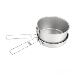 Topf und Pfanne im SilverAnt 2350ml Camping Pot and Pan Set besitzen beide einen Klappgriff