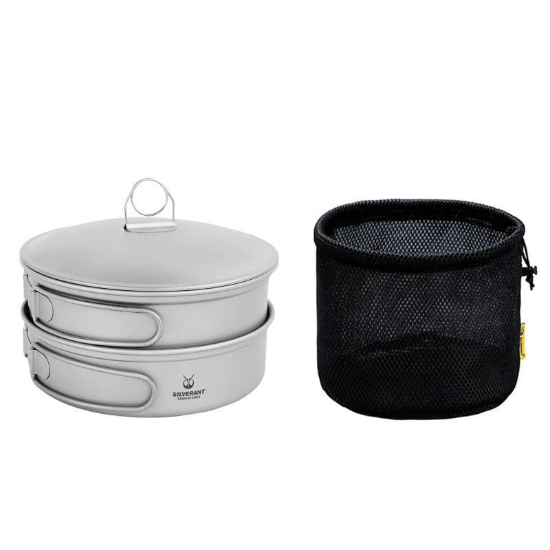 SilverAnt Ultralight 1350ml Pot and Pan Set SilverAnt Ultralight 1350ml Pot and Pan Set