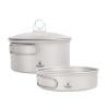 SilverAnt Ultralight 1350ml Pot and Pan Set nebeneinander gestellt