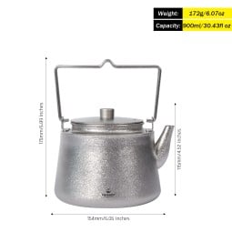 Abmessungen SilverAnt Titanium Bushcraft Kettle 900ml