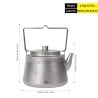 Abmessungen SilverAnt Titanium Bushcraft Kettle 900ml