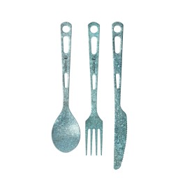 SilverAnt Titanium Cutlery Set 3 Piece Blue mit Messer, Gabel und Löffel