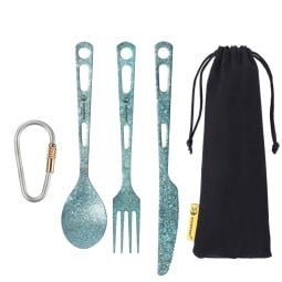 SilverAnt Titanium Cutlery Set 3 Piece Blue
