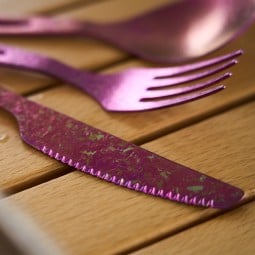 Detailansicht SilverAnt Titanium Cutlery Set 3 Piece Purple
