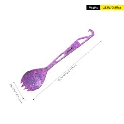 Abmessungen SilverAnt Titanium Bottle Opener Spork Purple
