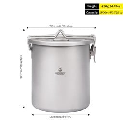 SilverAnt Titanium Rice Cooker Außenbehälter mit Abmessungen