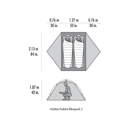 Abmessungen MSR Hubba Hubba Bikepack 2P Zelt