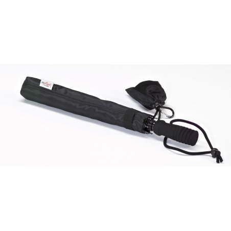 Euroschirm teleScope Handsfree Regenschirm schwarz reflektierend Packmaß