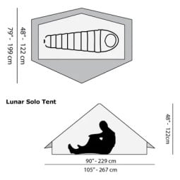 Abmessungen Six Moon Designs Lunar Solo Einwandzelt