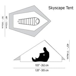 Abmessungen Six Moon Designs Skyscape Trekker Einwandzelt