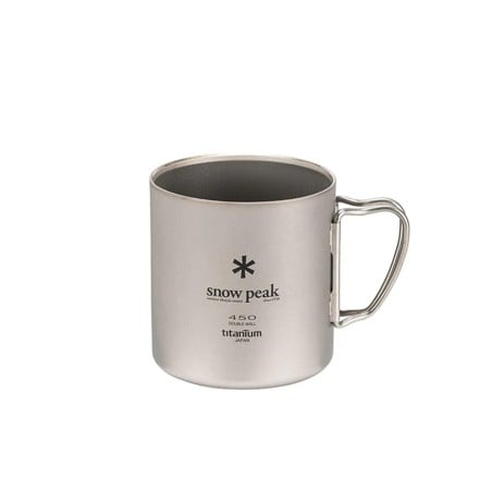 Snow Peak Ti-Double 450 Mug mit Logo in der Front