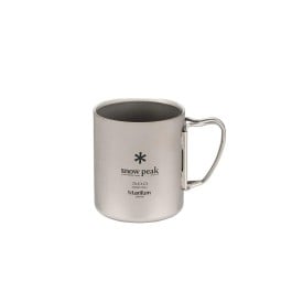 Snow Peak Ti-Double 300 Mug Frontansich mit Logo