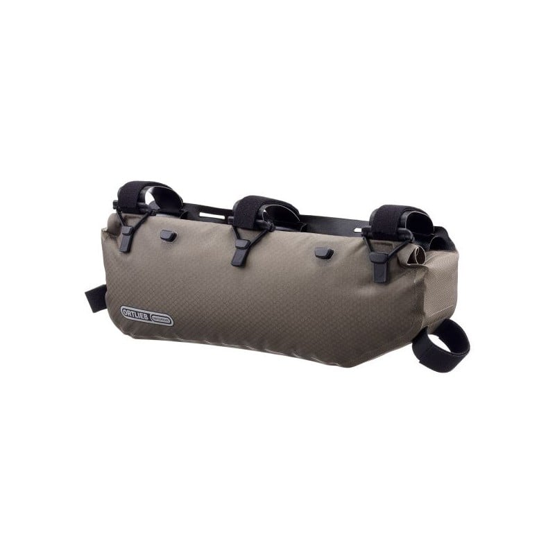 ORTLIEB Frame Pack RC Toptube 3L Dark Sand von der Seite mit Rollverschluss ORTLIEB Frame Pack RC Toptube 3L Dark Sand von der Seite mit Rollverschluss