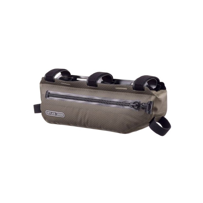 ORTLIEB Frame Pack Toptube 3L Dark Sand mit wasserdichten Reißverschluss Frontansicht ORTLIEB Frame Pack Toptube 3L Dark Sand mit wasserdichten Reißverschluss Frontansicht
