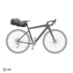 Beispielhafte Darstellung, wie der Ortlieb Seat Pack QR Dark Sand befestigt ist