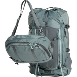 Mystery Ranch Bridger 45 Rucksack Mineral Grey mit abnehmbaren Deckelfach als Zusatztasche